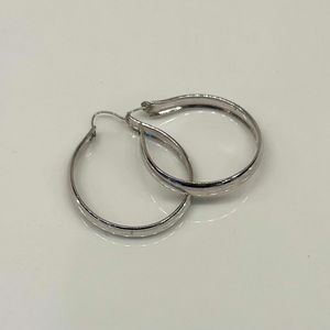 Silver Tone Hoop Earrings for pierced ears